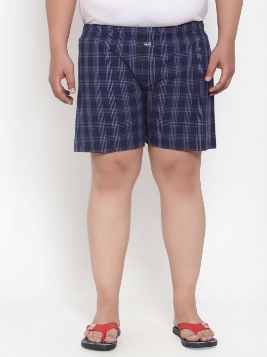 PLUS SIZE COTTON CHECK BOXER