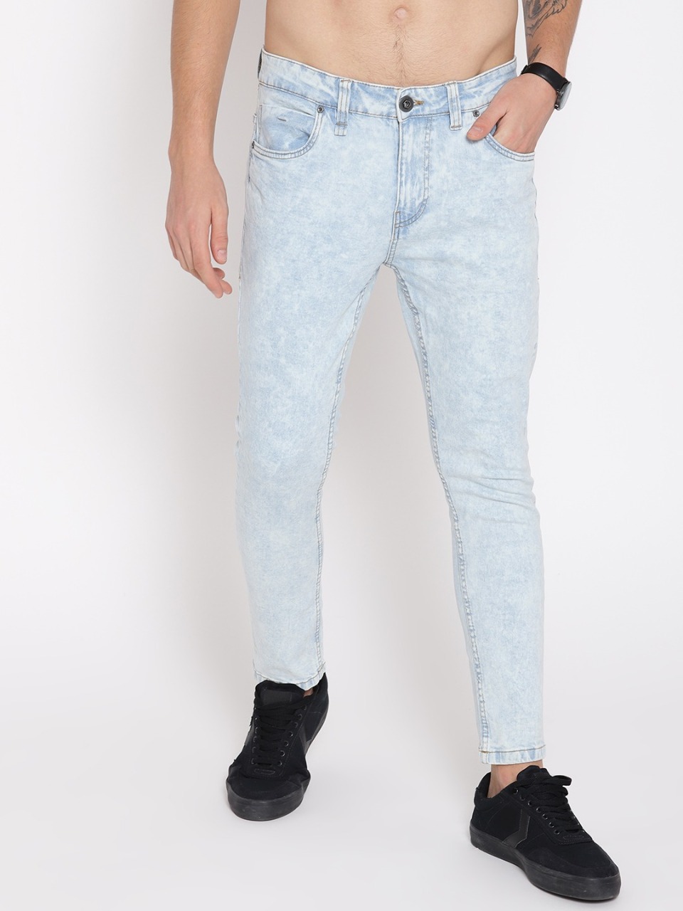 Roadster Super Skinny Fit Mid-Rise Acid Wash Clean Look Stretchable Jeans