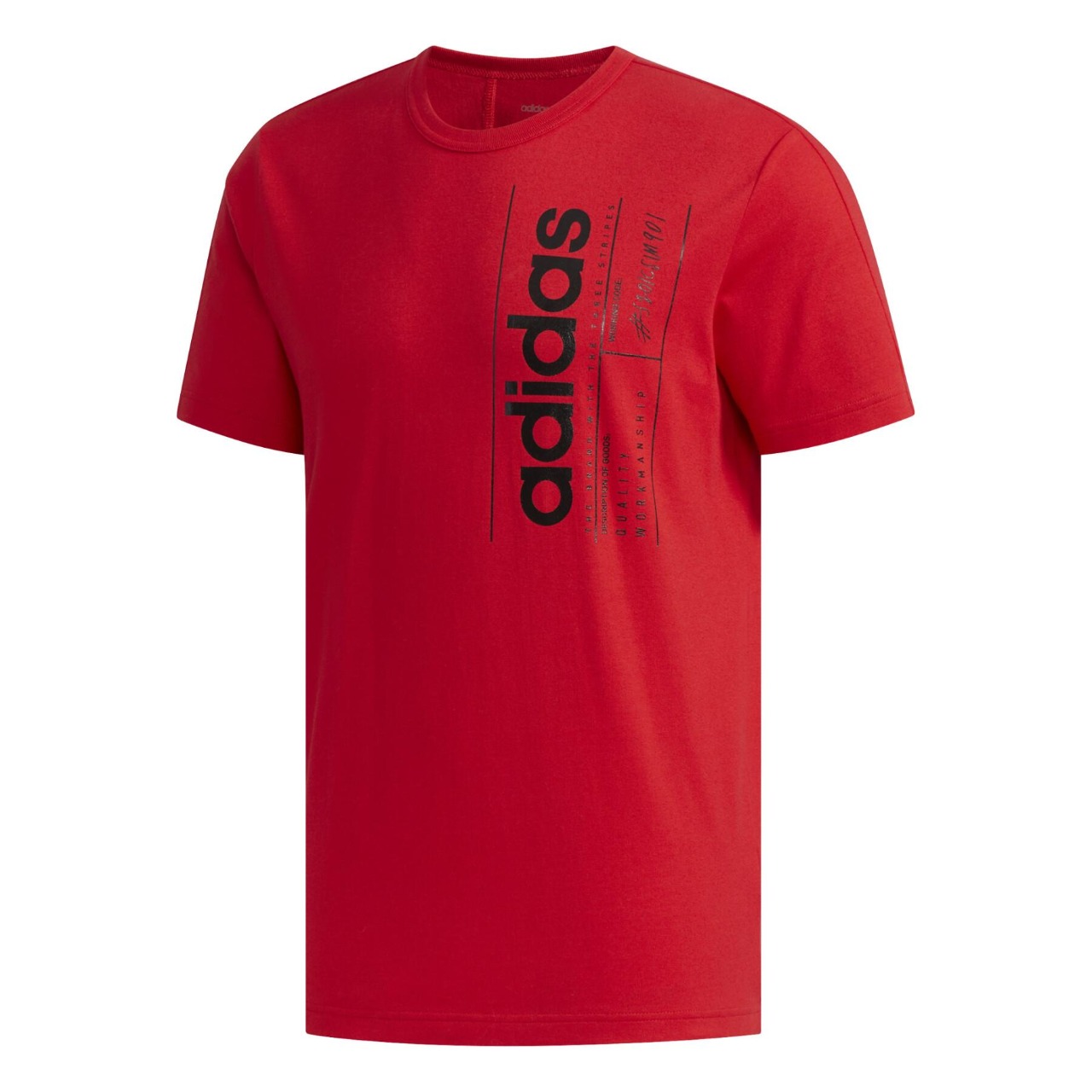 ADIDAS  Sporty Men Round Neck Red T-Shirt