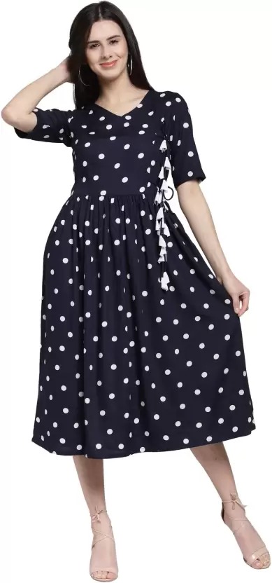 PLUSS Women A-line Blue Dress