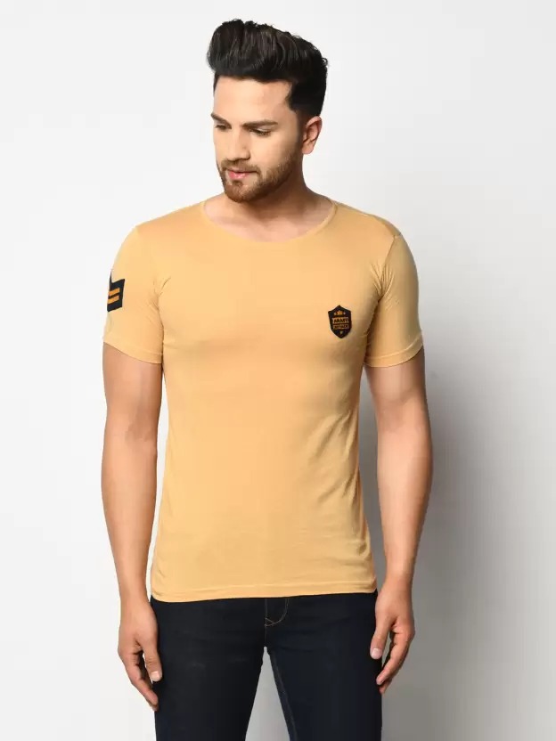 Proelegance Solid, Applique Men Round Neck T-Shirt