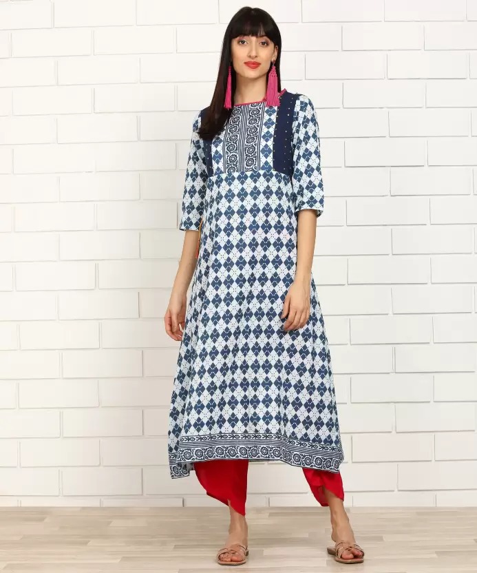 Anmi  Printed Women Flared Kurta