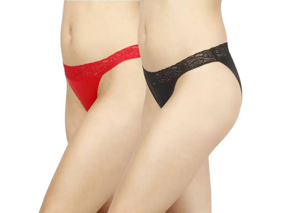 Softrose Women Bikini Designer Panties Pack of 2