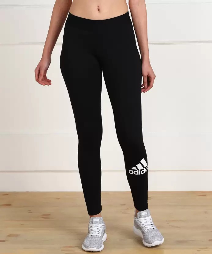 ADIDAS Solid Women Black Tights