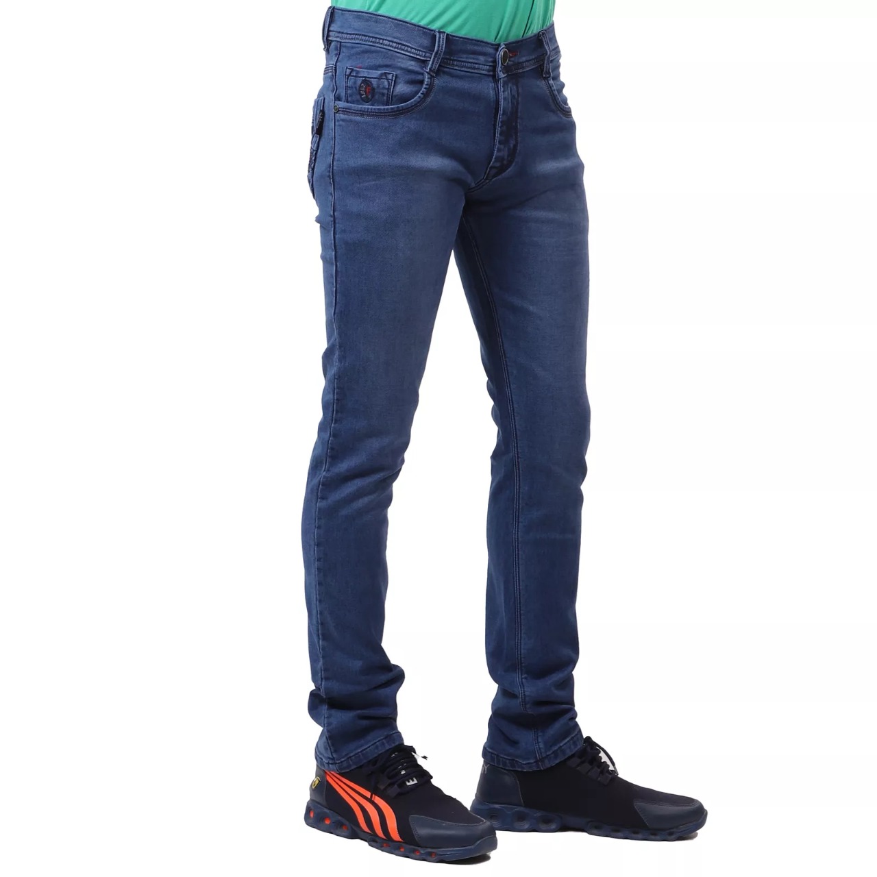 Flu Knit Medium Washed Slim fit Faded Jeans for Men