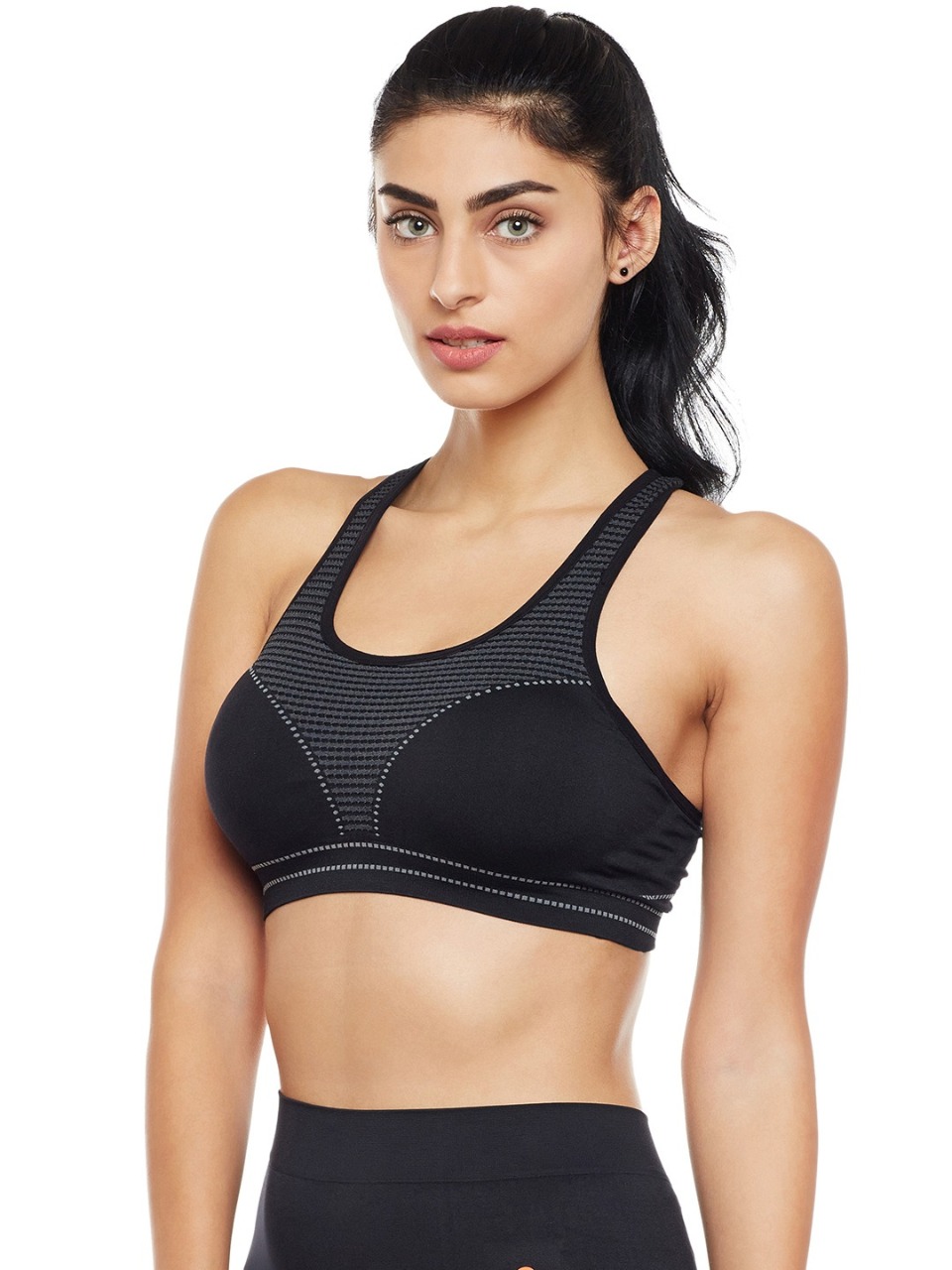 C9 AIRWEAR Women Printed Non-Wired Lightly Padded Racerback Sports Bra