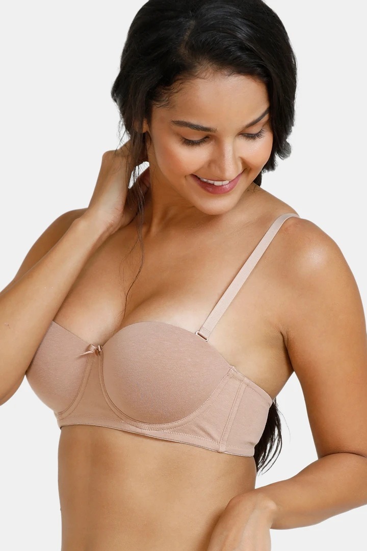 Zivame Padded Wired 3/4th Coverage Strapless Bra