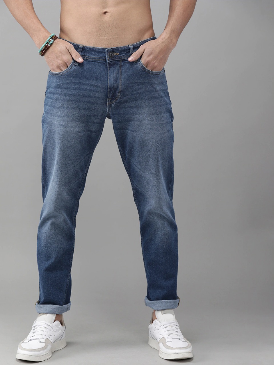 Roadster Men Blue Regular Fit Mid-Rise Clean Look Jeans