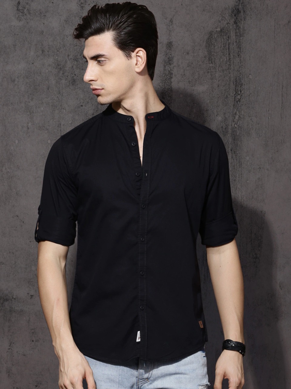 Roadster Men Black Twill Casual Shirt