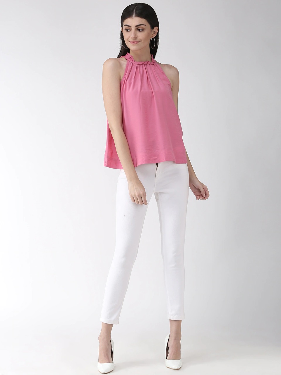 Marks & Spencer Women Pink Solid A-Line Top