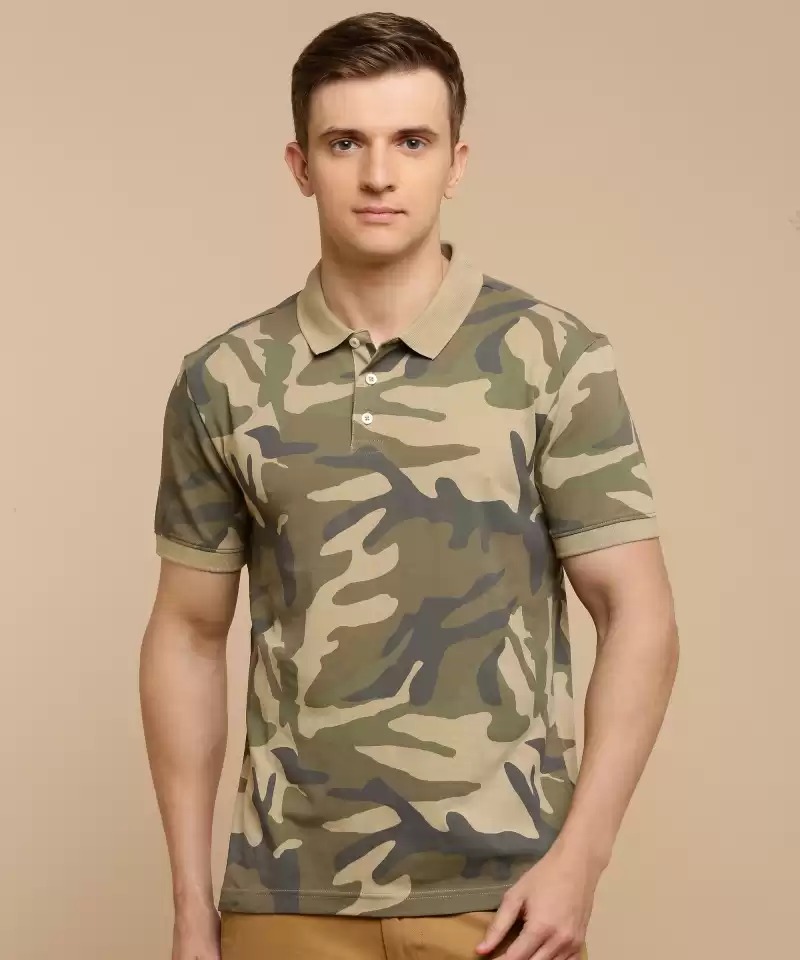 Denizen From Levis Military Camouflage Men Polo T-Shirt