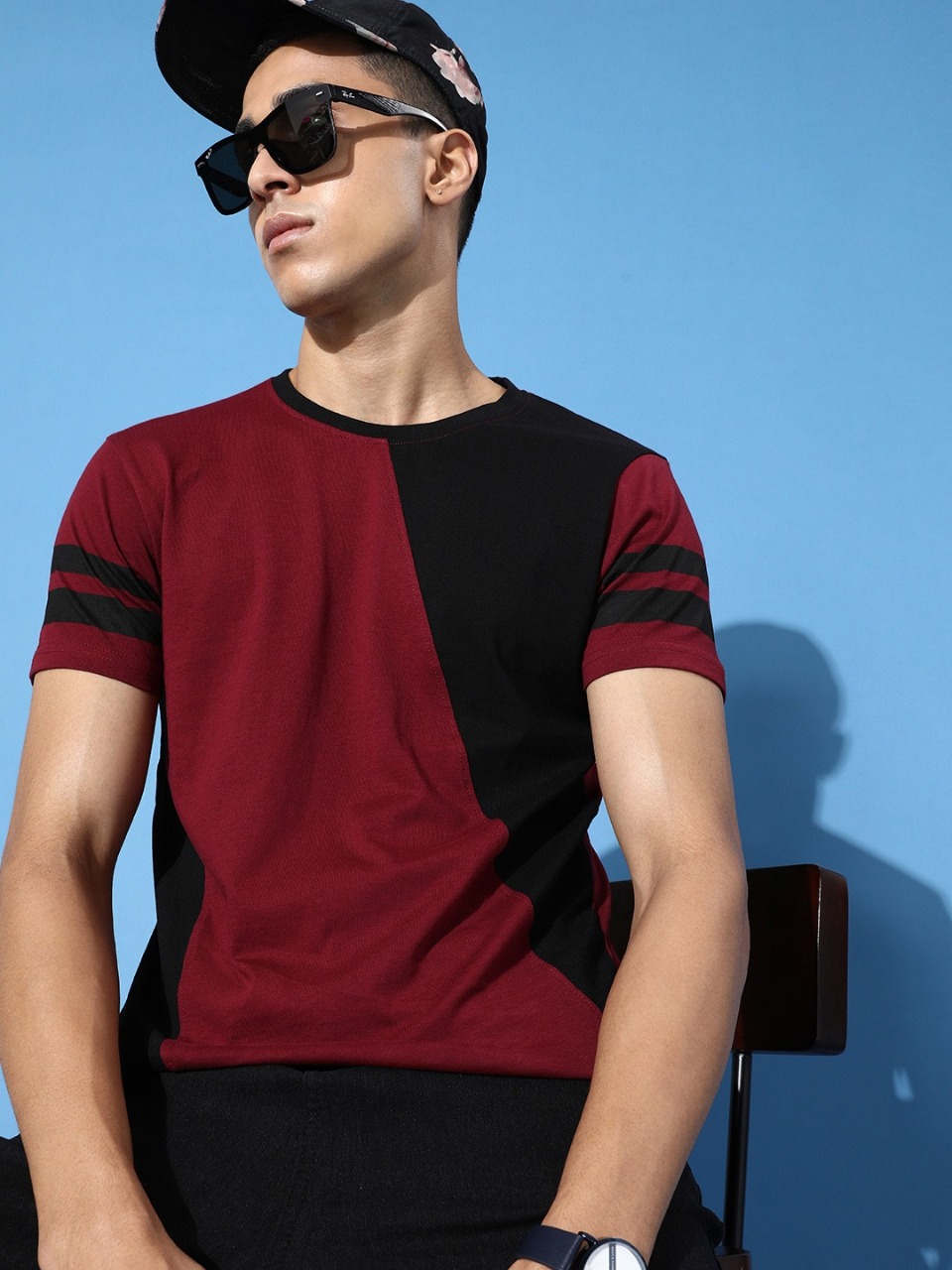 Moda Rapido Men Attractive Colourblocked Playful Splicing Tshirt