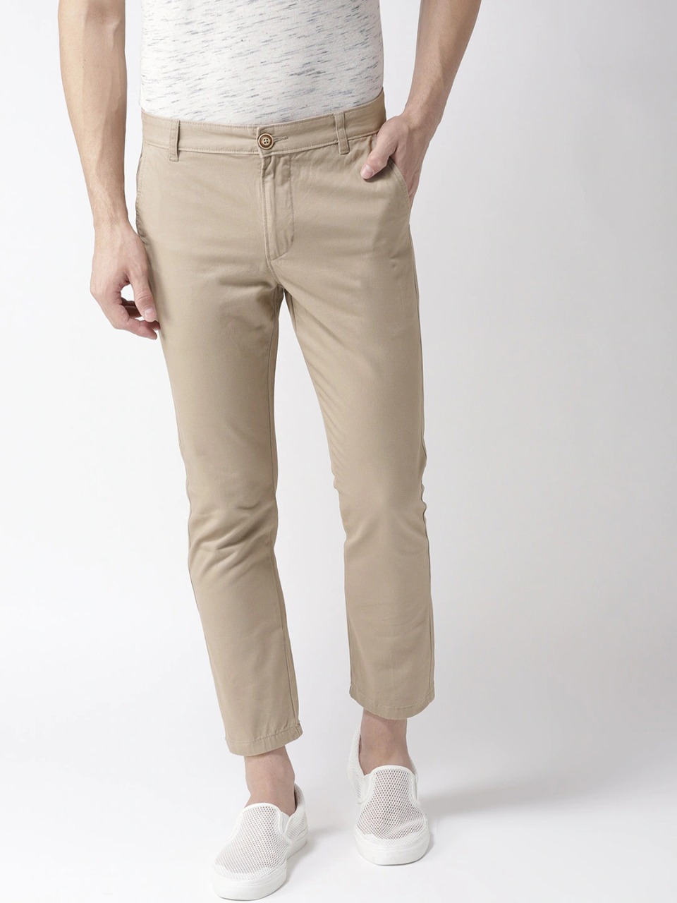 Mast & Harbour Men Beige Slim Fit Chinos