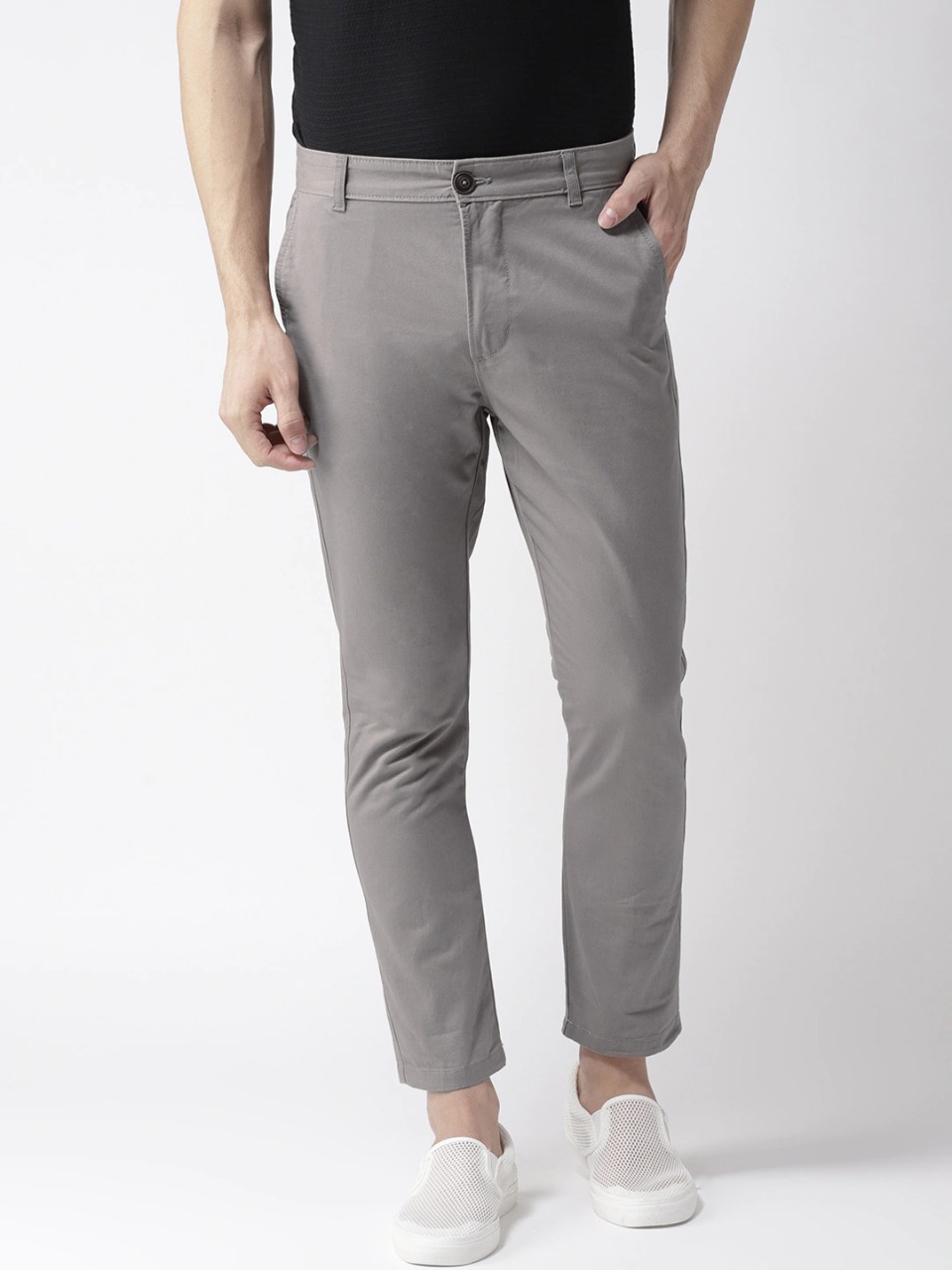 Mast & Harbour Men Grey Slim Fit Chinos