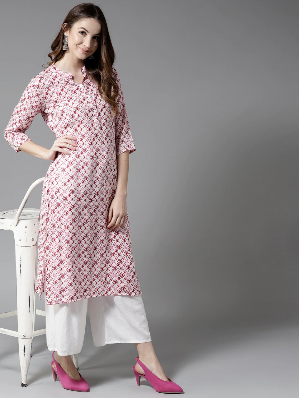 HERE&NOW Pastel Geometry Cotton Kurta