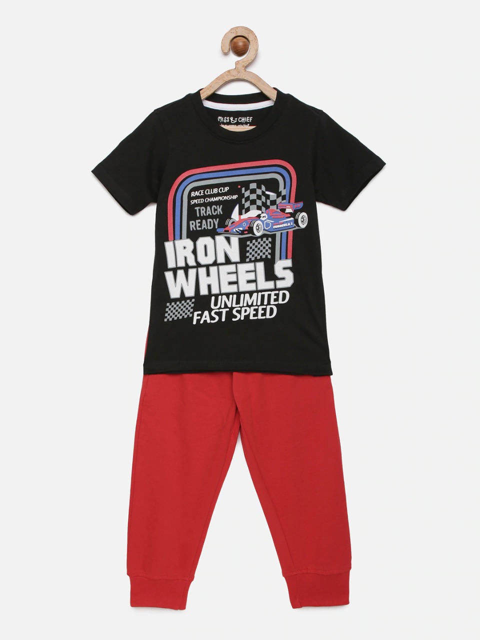 Miss & Chief Boys Printed T-shirt with Joggers