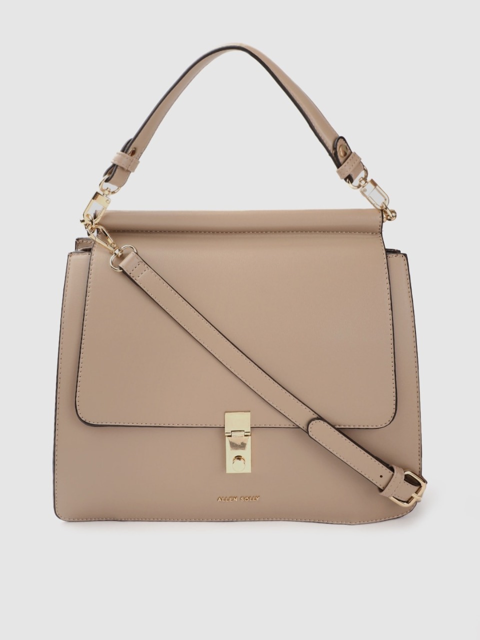 Allen Solly Beige PU Structured Handheld Bag