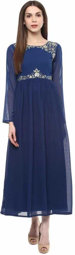 Trishaa by Pantaloons  Women Maxi Dark Blue Dress