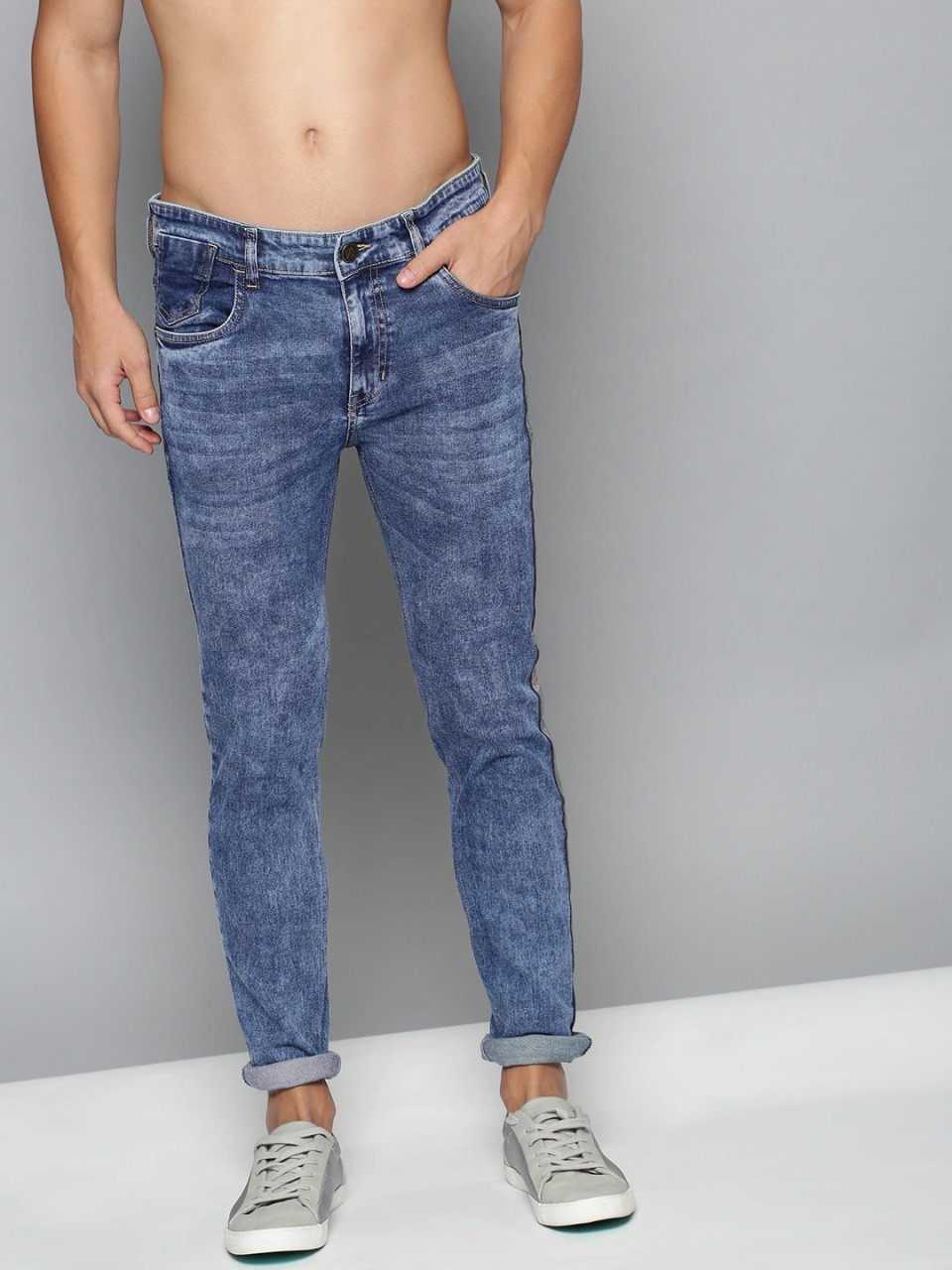 Kook N Keech Men Jost Skinny Crop Fit Mid-Rise Clean Look Stretchable Jeans