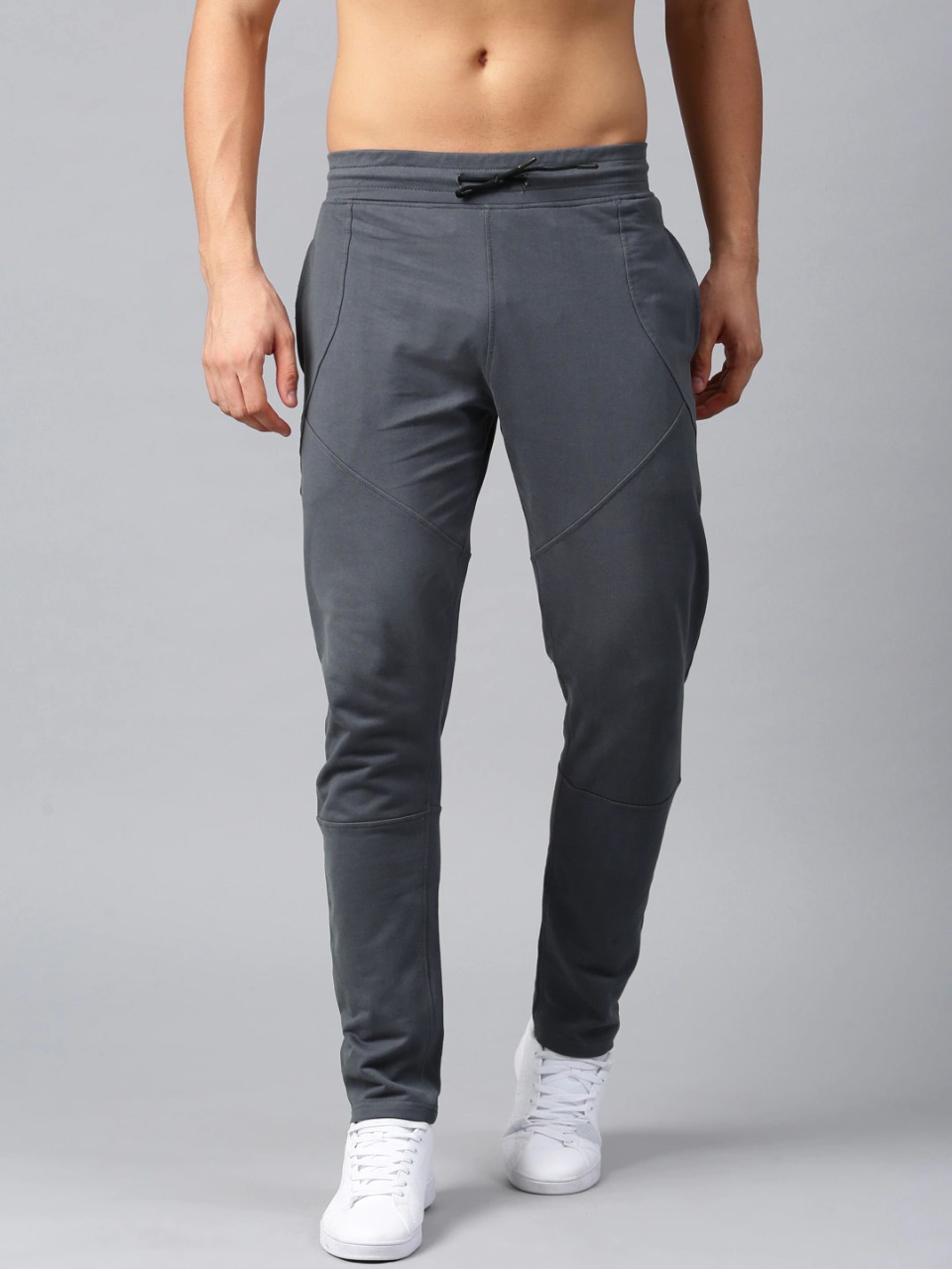 HRX by Hrithik Roshan Grey Solid Track Pants