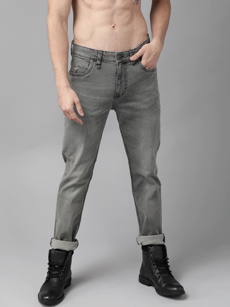 Roadster Men Slim Tapered Fit Mid-Rise Clean Look Stretchable Jeans