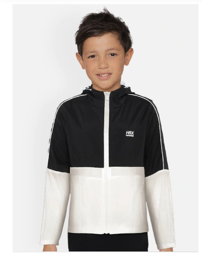 HRX by Hrithik Roshan Boys Solid Rapid-Dry, Antimicrobial Active Jacket