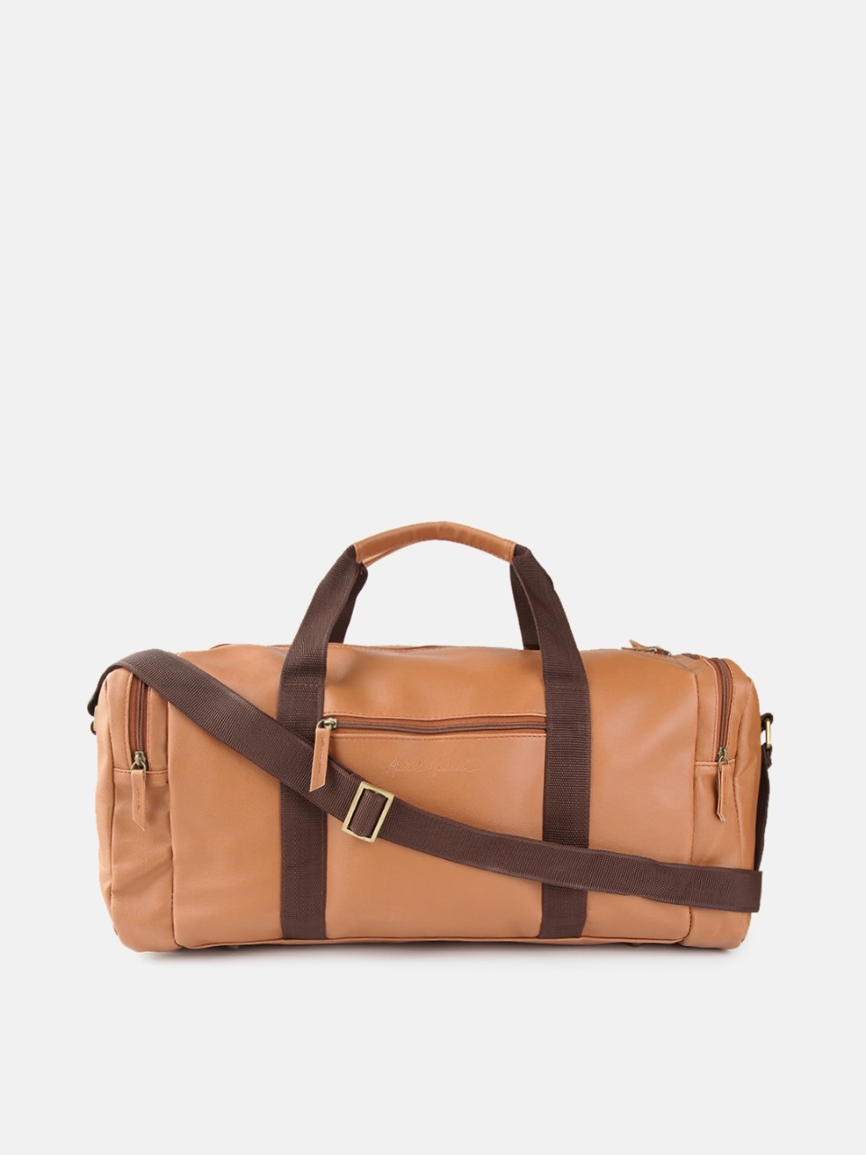 Mast & Harbour Unisex Tan Brown Duffel Bag