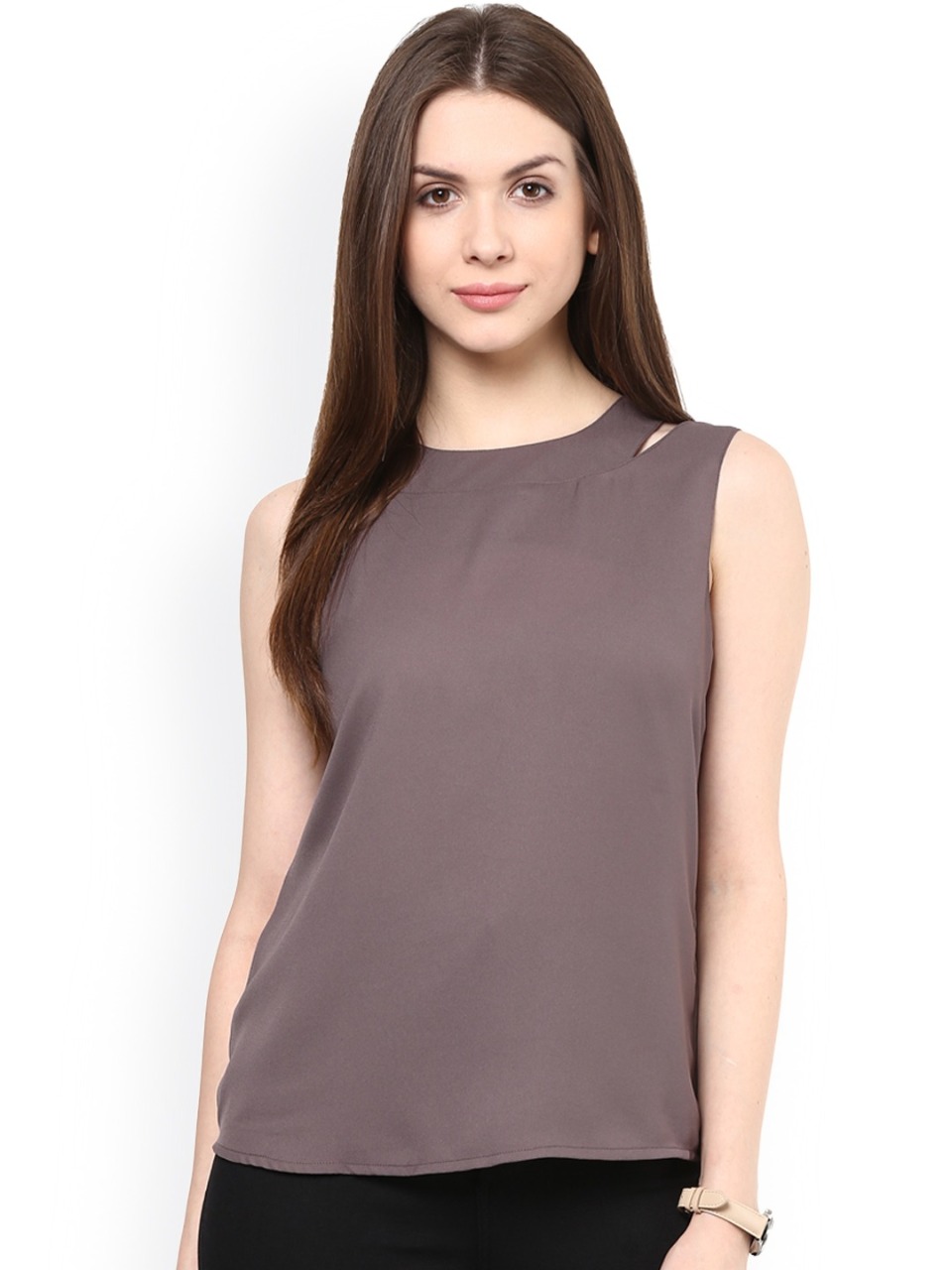 RARE Grey Lightweight Crepe Top