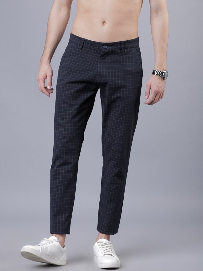 Highlander Men Casual Checked Slim Fit Trousers