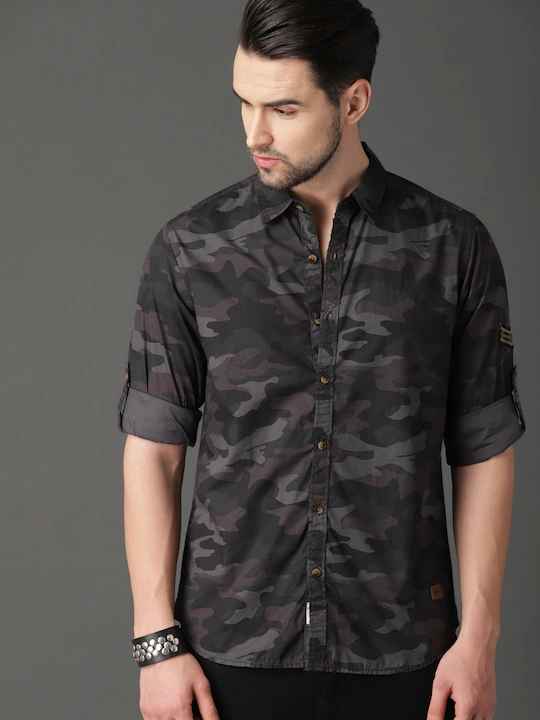 Roadster Men Camouflage Printed Casual Sustainable Shirt