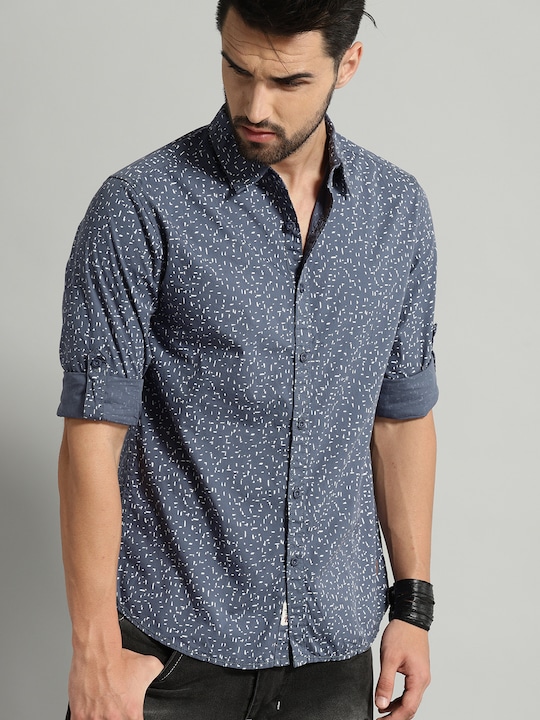 Roadster Men Printed Pure Cotton Sustainable Casual Shirt