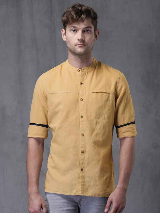 WROGN Men Khaki Casual Shirt