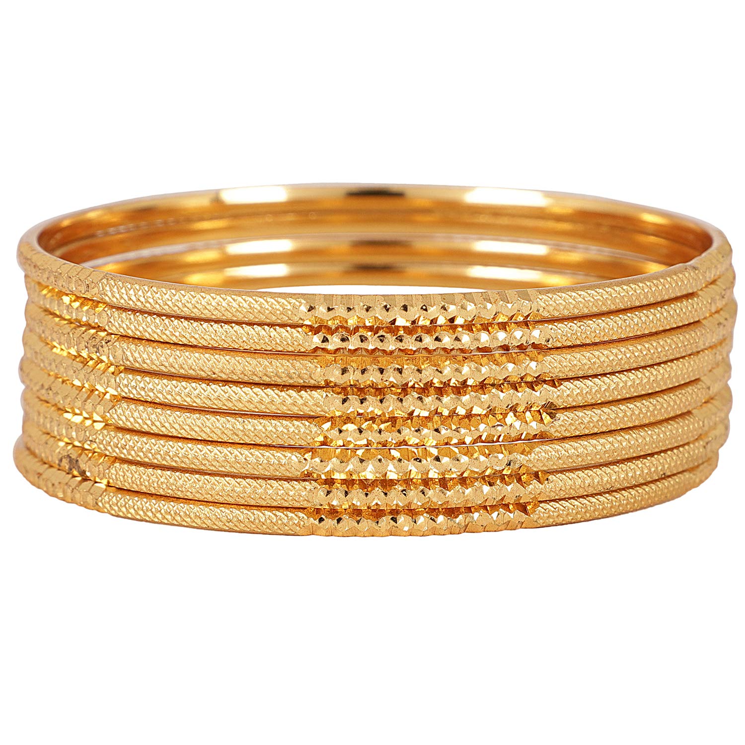 Shining Diva Fashion Gold Plated Set of 8 Traditional Bangles for Women and Girls