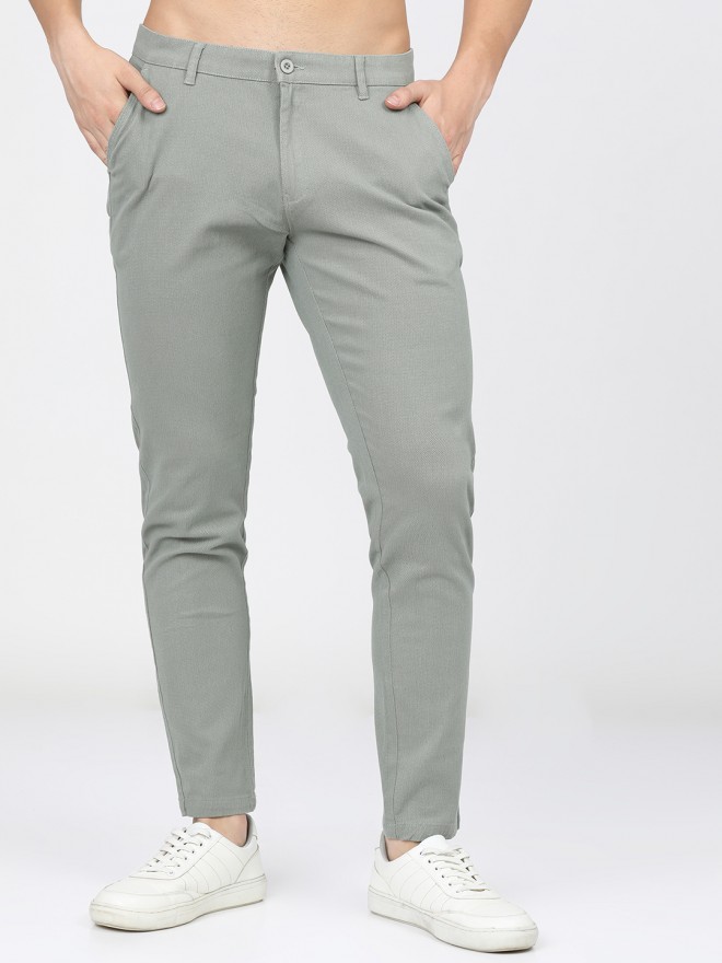 Highlander Men Dusty Green Slim Fit Chinos Trouser