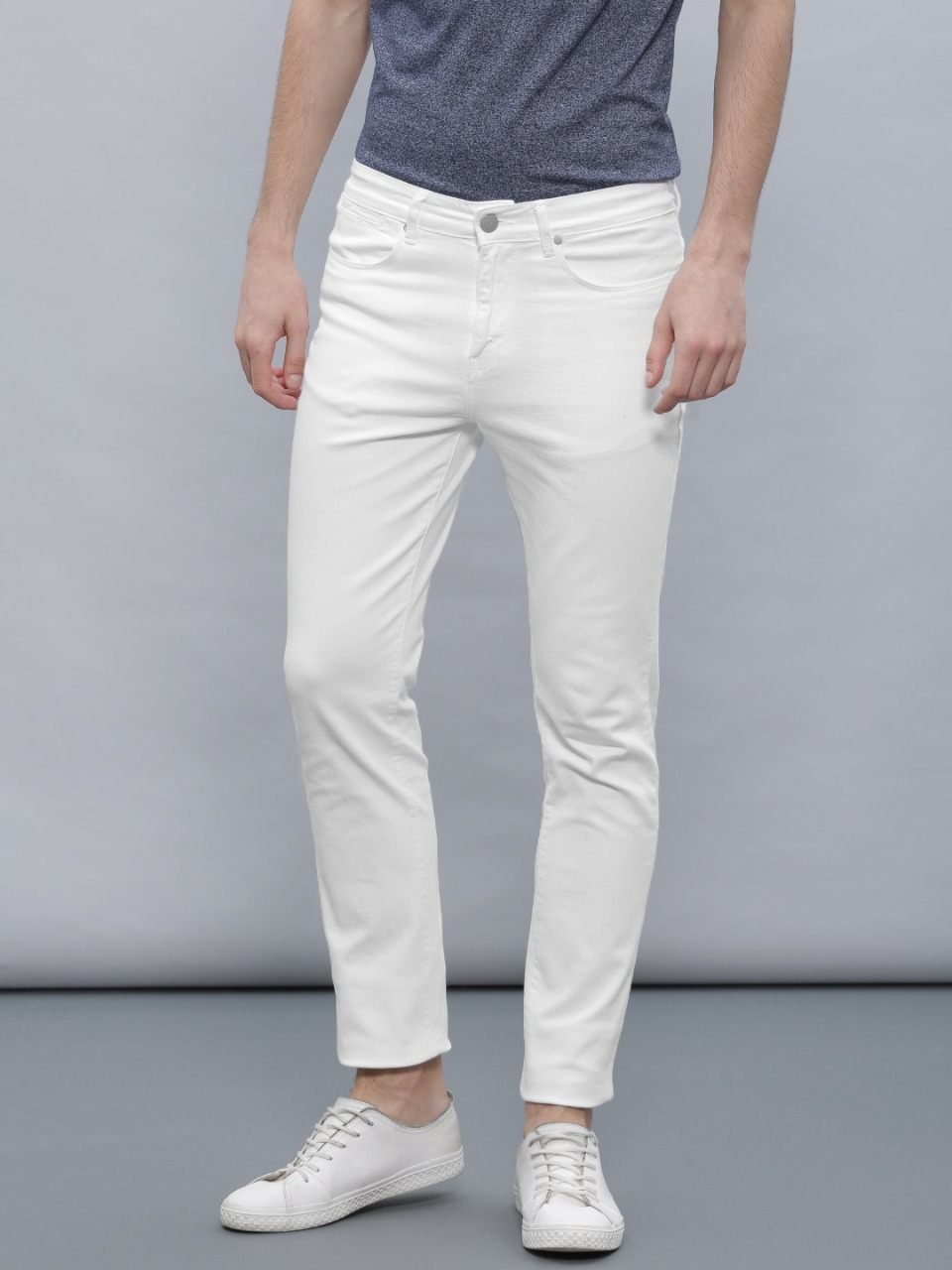 ether Men White Slim Fit Jeans