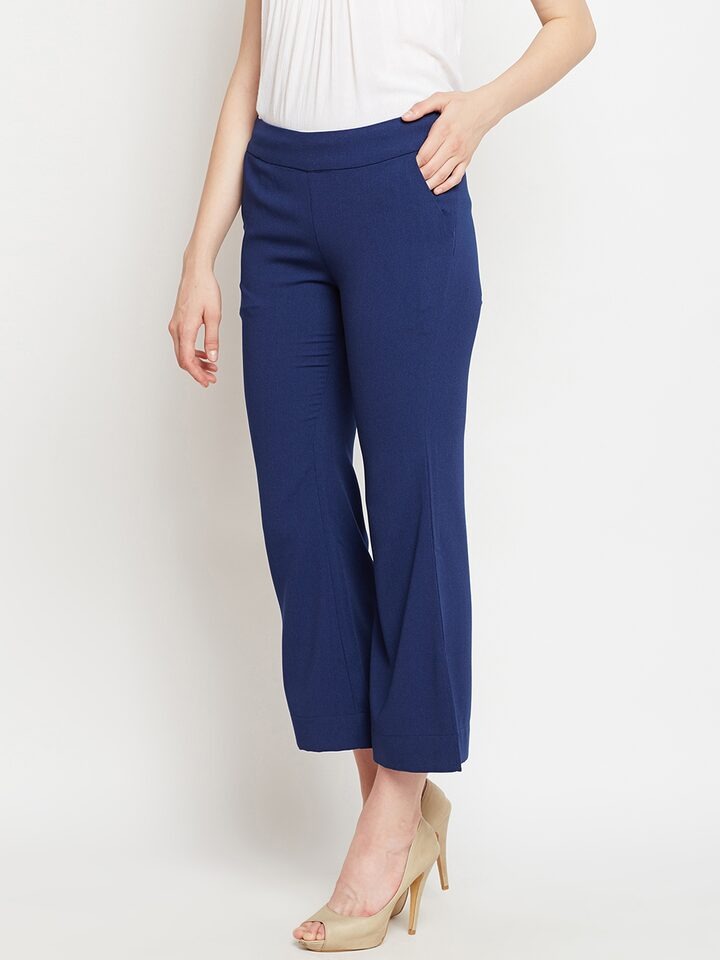 Taanz Women  Regular Fit Solid Cropped Parallel Trousers