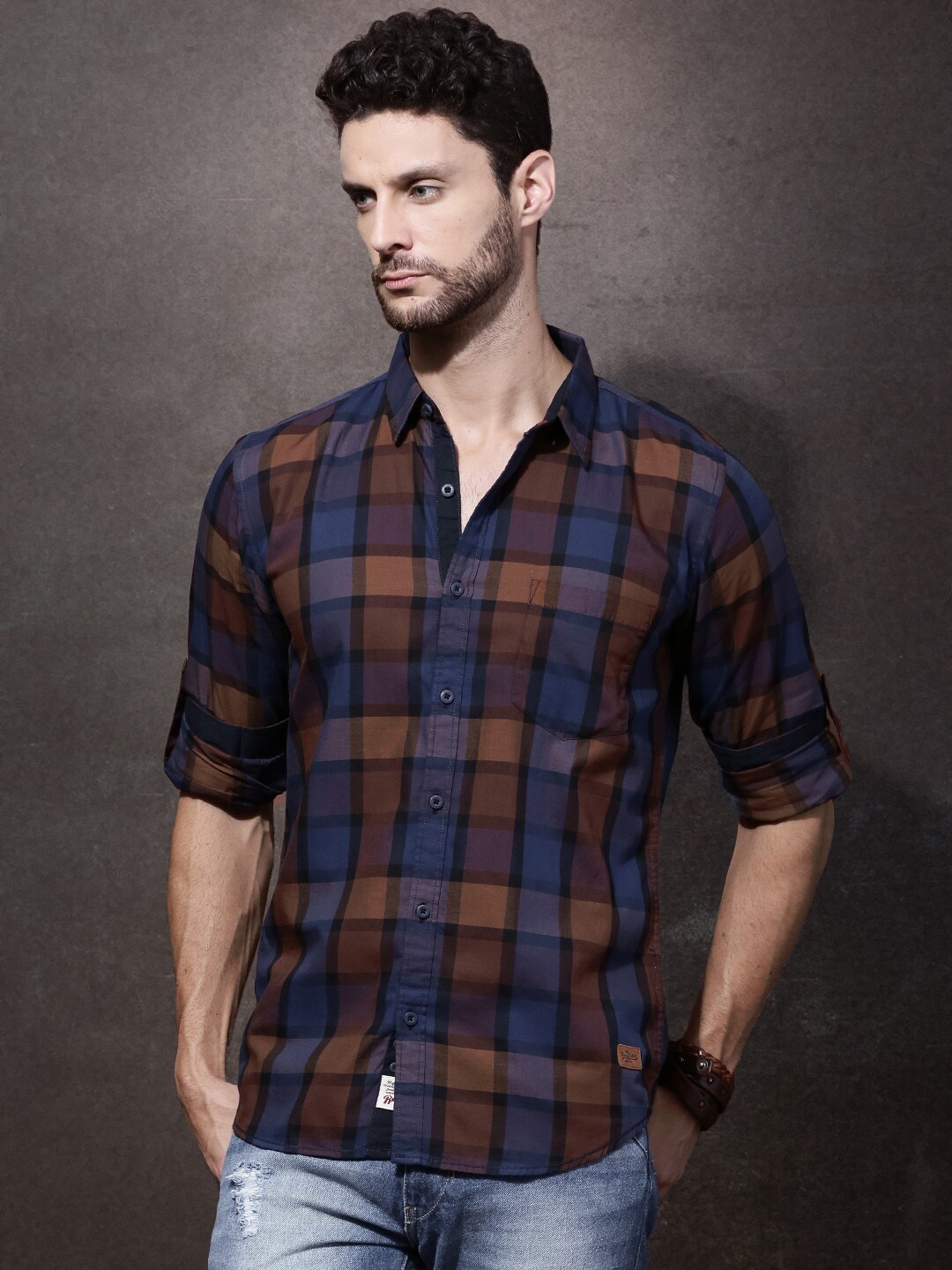 Roadster Men Checked Sustainable Casual Shirt