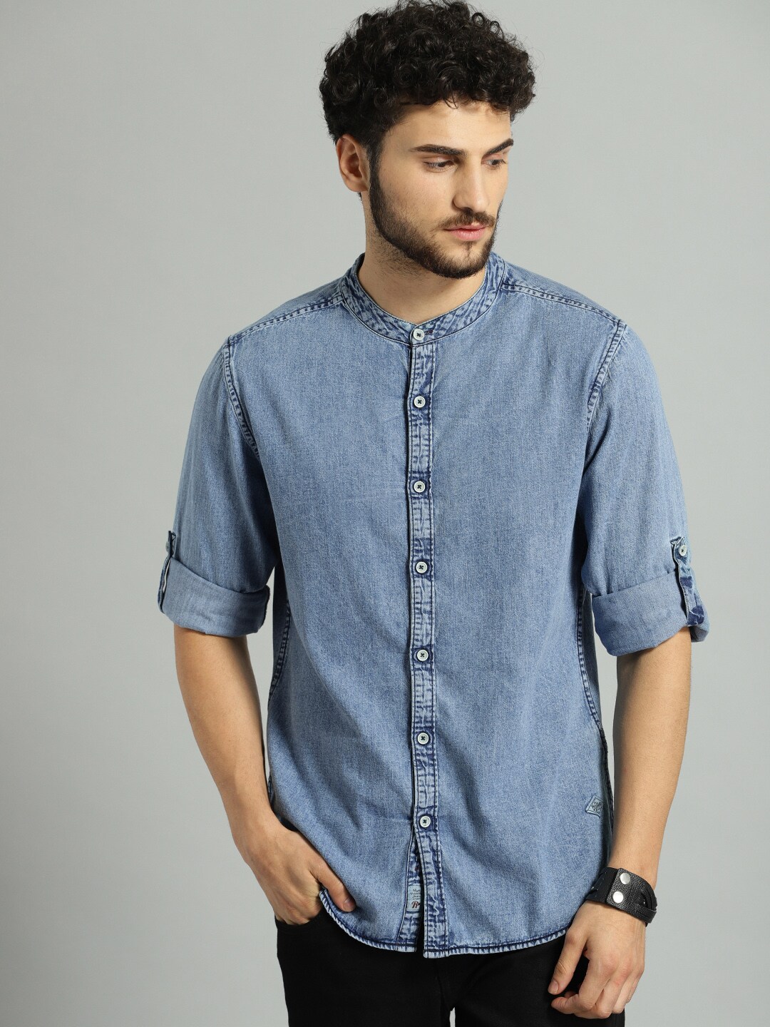  Roadster The Lifestyle Co Men Casual Denim Sustainable Shirt