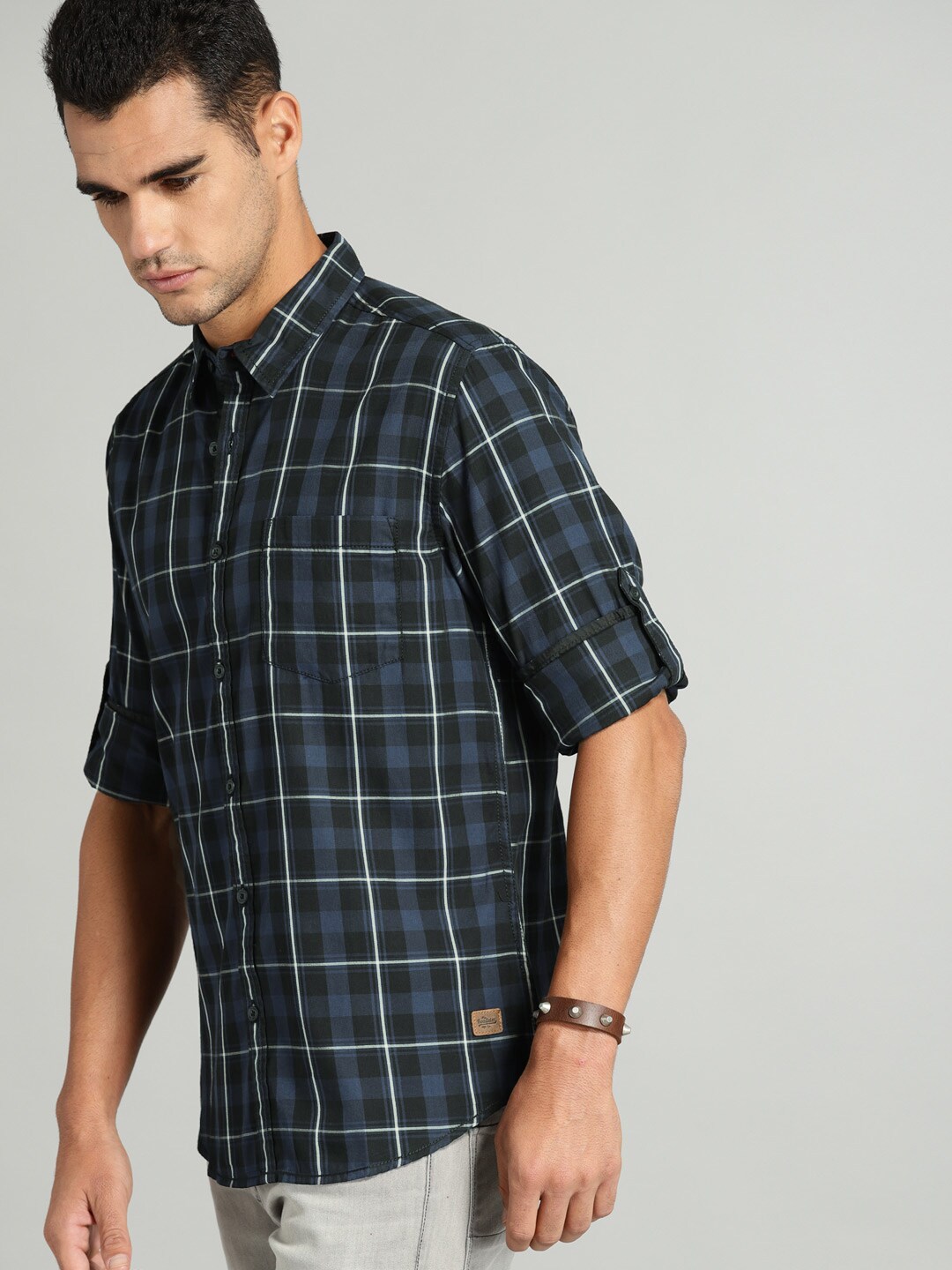  Roadster Men Checked Casual Sustainable Shirt