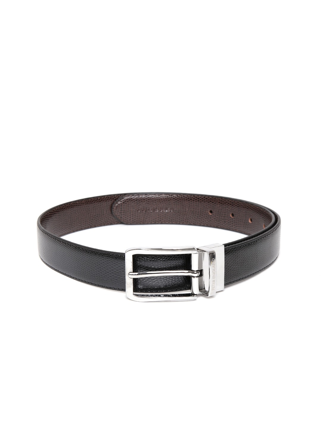  Peter England Statements Men Snakeskin-Textured Reversible Belt