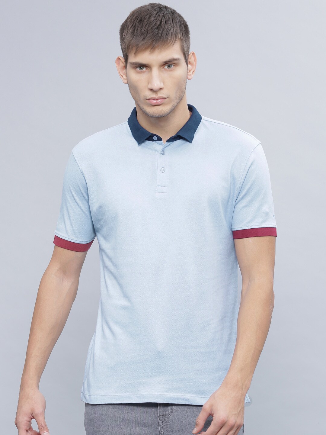 ether Men Polo T-shirt With Contrast Rib & Collar