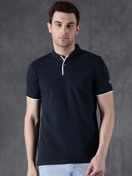 WROGN Men Solid Polo Collar Slim Fit T-shirt