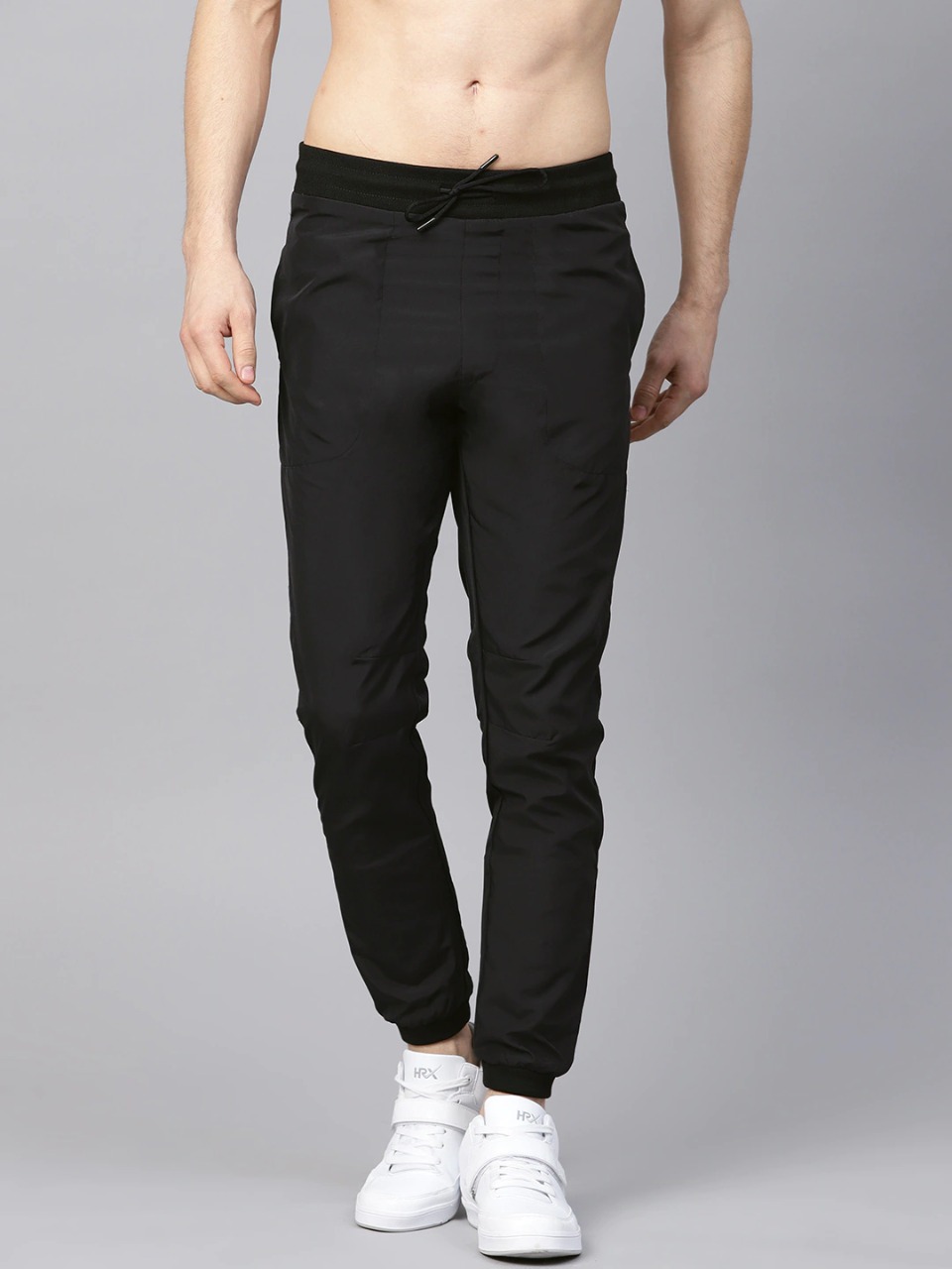 HRX Men Black Solid Track Pants