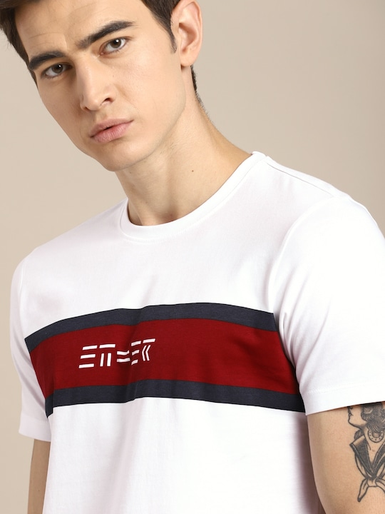 ether Men Chest Printed Pure Cotton T-shirt