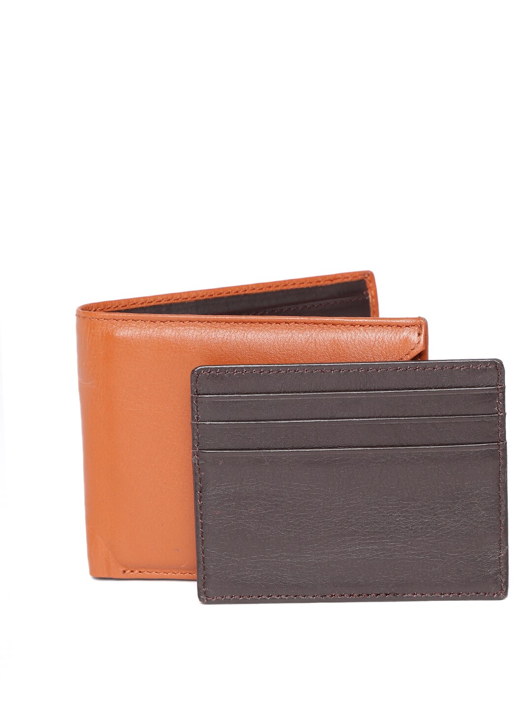 Carlton London Men Solid Leather Two Fold Wallet with Detachable Card Holder