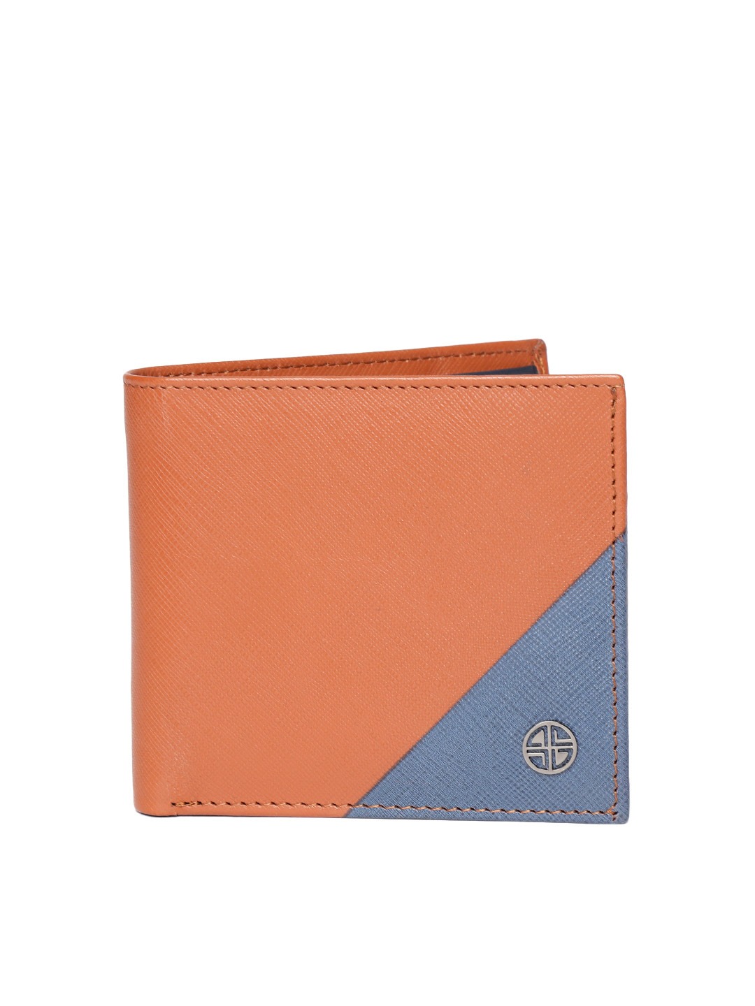  Carlton London Men Colourblocked Two Fold Leather Wallet