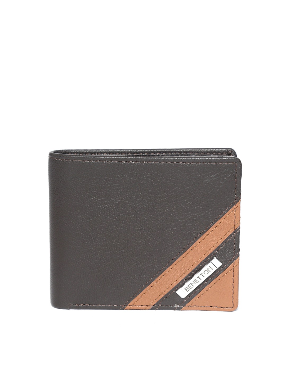  United Colors of Benetton Men Leather Two Fold Wallet