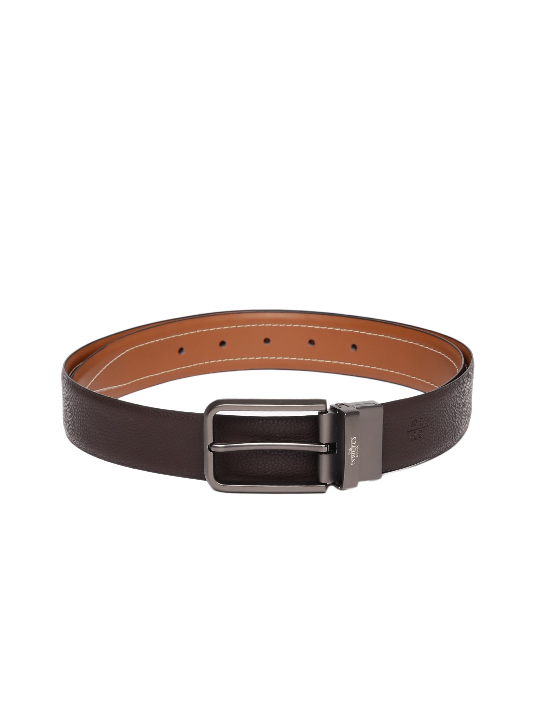 INVICTUS Men Textured Reversible Leather Belt