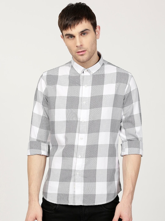 ether Men Regular Fit Checked Sustainable Casual Shirt