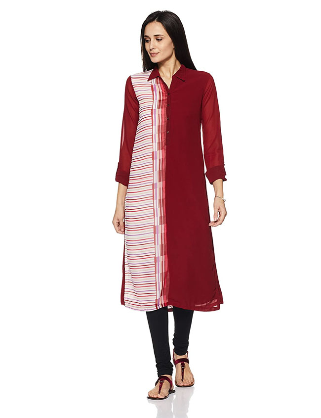 BIBA Women's Straight Kurta